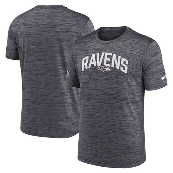 Men's Baltimore Ravens Black Sideline Velocity Stack Performance T-Shirt